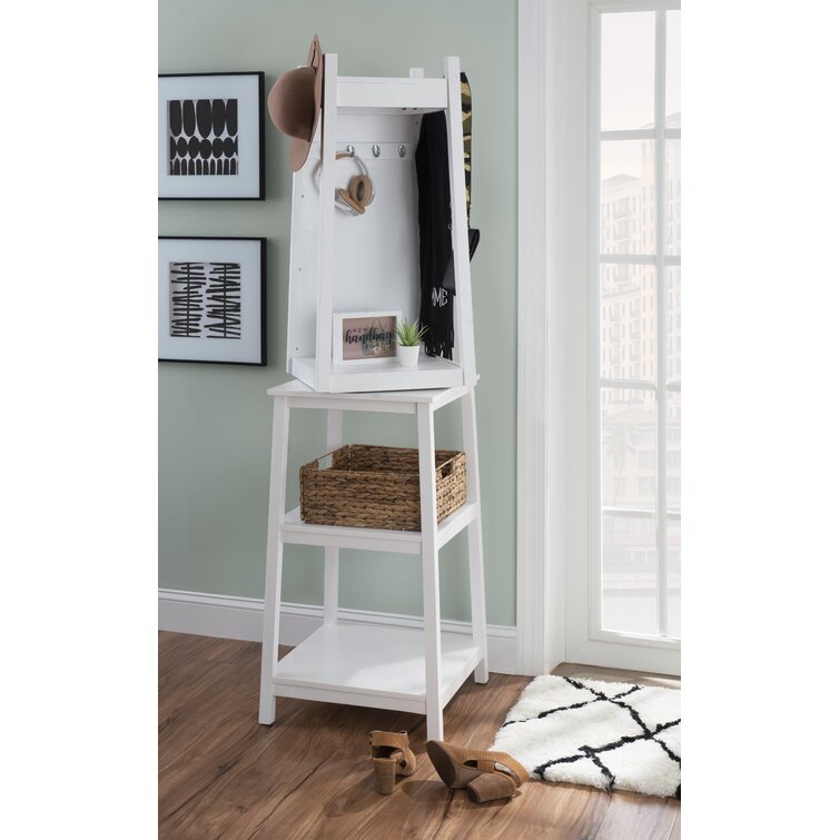 Adaline Solid Wood Freestanding 8 Hook Coat Rack